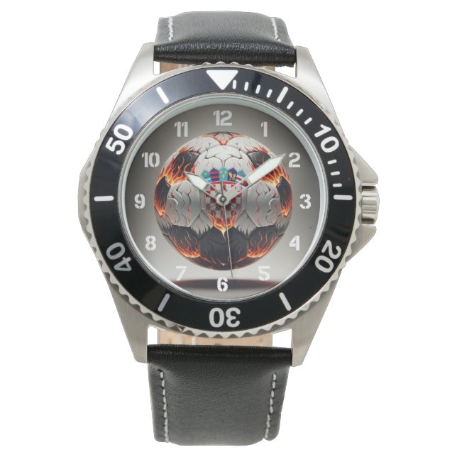 Reloj De Pulsera Fiery Ball de fútbol croata (Anverso)