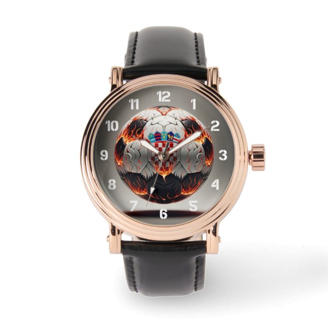 Reloj De Pulsera Fiery Ball de fútbol croata (Anverso)