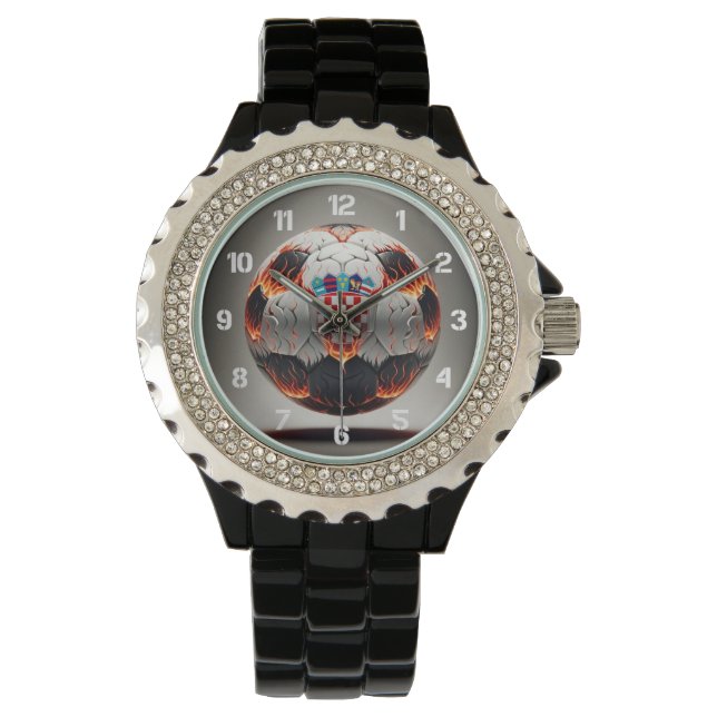 Reloj De Pulsera Fiery Ball de fútbol croata (Anverso)