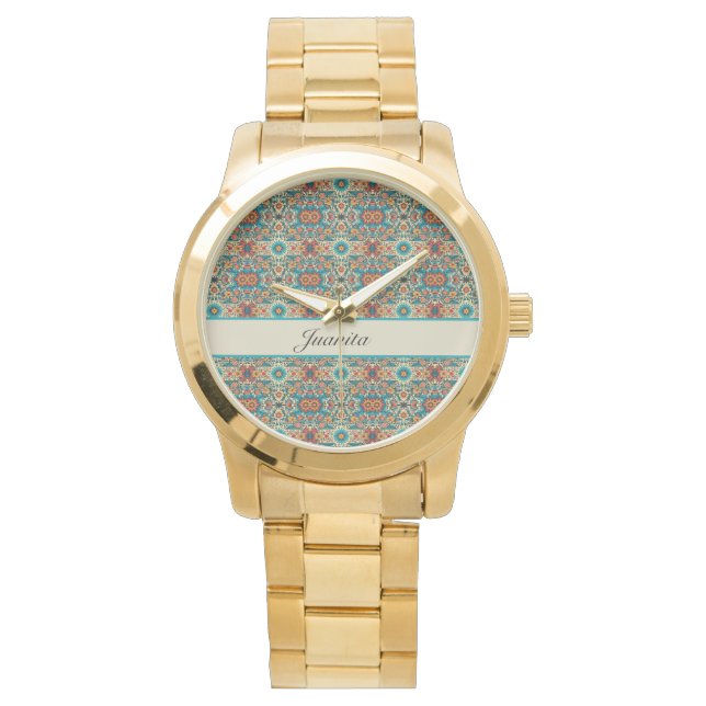 Reloj De Pulsera Fiesta Blooms, personalizable (Anverso)