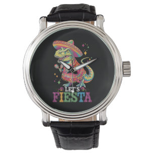 Reloj De Pulsera Fiesta Cinco De Mayo T Rex Dinosaur