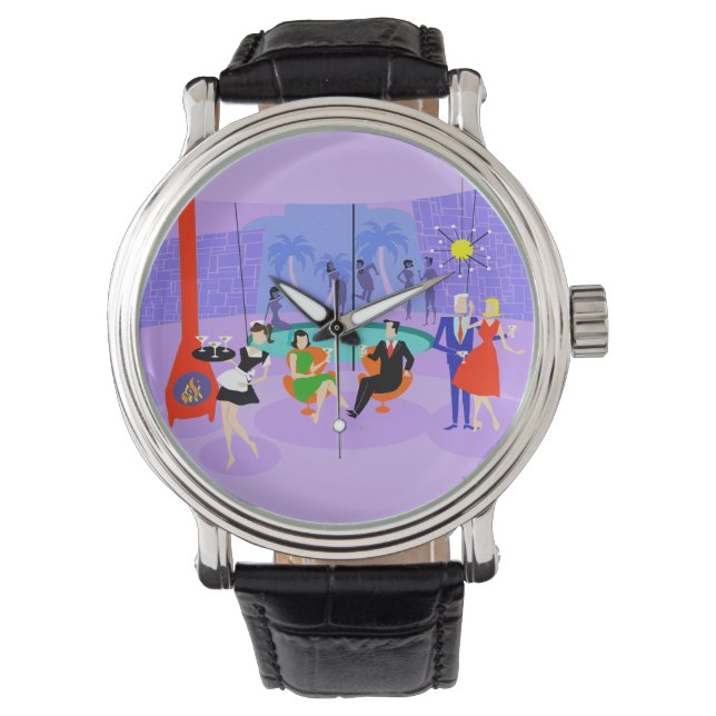 Reloj De Pulsera Fiesta de cócteles retro tropical Watch (Anverso)