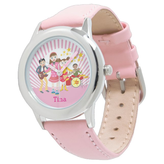 Reloj De Pulsera Fiesta de cumpleaños de la estrella pop chica (Angular)