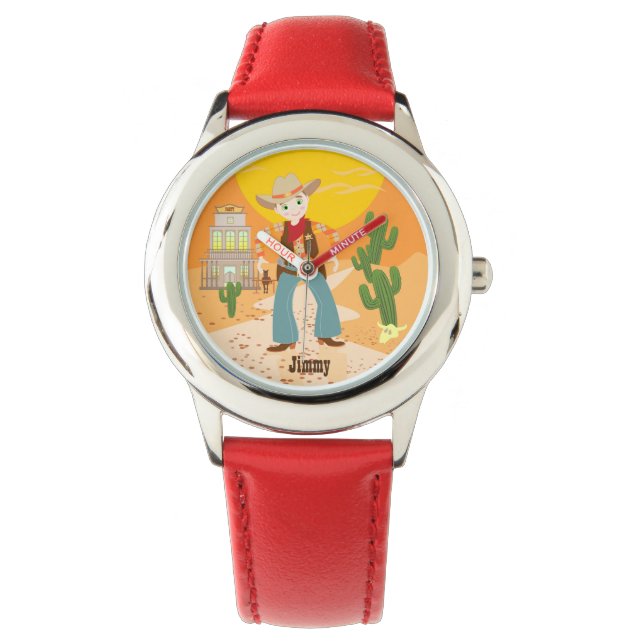 Reloj De Pulsera Fiesta de cumpleaños para niños de vaca (Anverso)