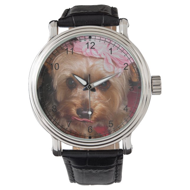 Reloj De Pulsera Fiesta Gorra Yorkie (Anverso)