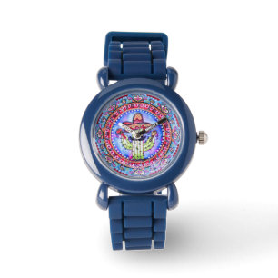 Reloj De Pulsera Fiesta mexicana Cinco de Mayo Sombrero Gorra Rojo 