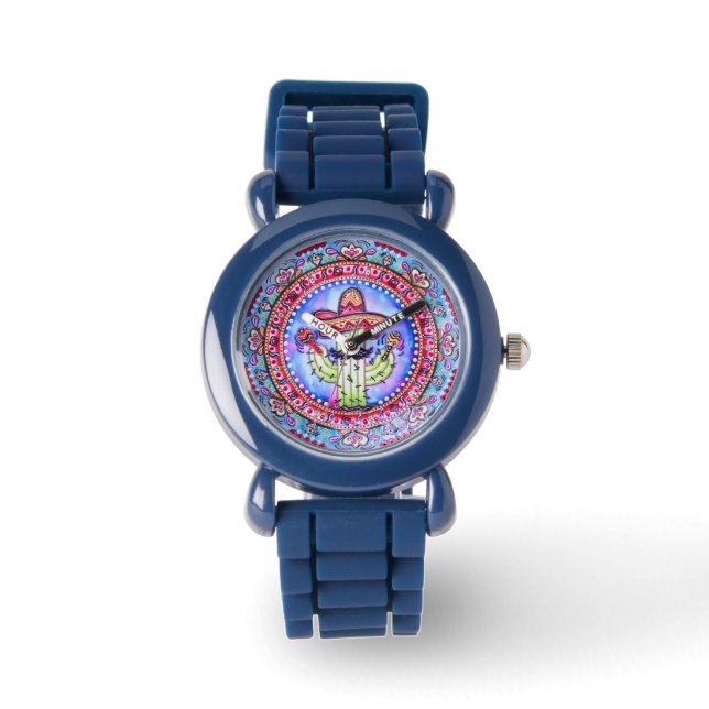 Reloj De Pulsera Fiesta mexicana Cinco de Mayo Sombrero Gorra Rojo  (Anverso)