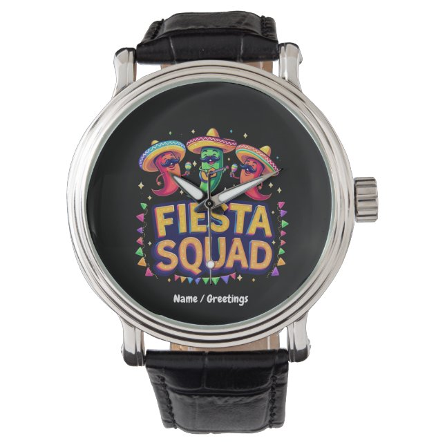 Reloj De Pulsera Fiesta mexicano de la familia Cinco de Mayo Fiesta (Anverso)