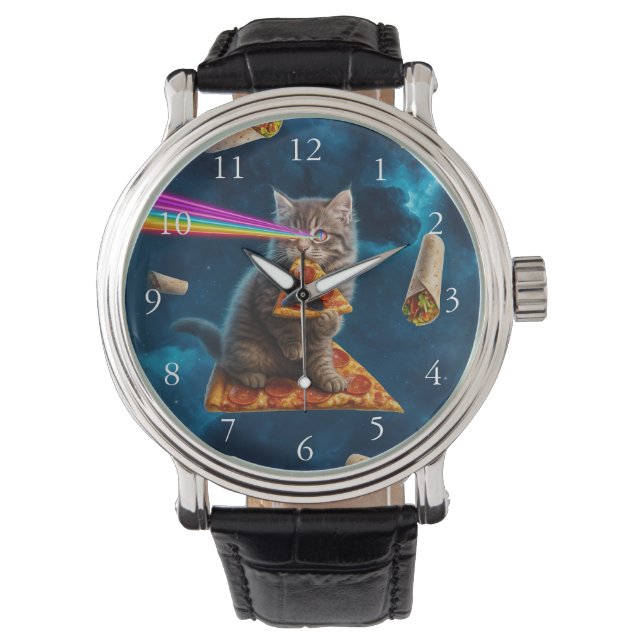 Reloj De Pulsera Fiesta Pizza Cat Láser (Anverso)