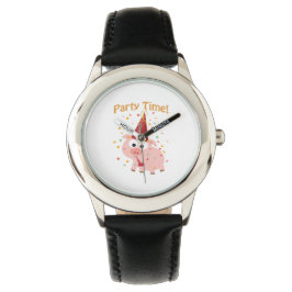 Reloj De Pulsera Fiesta time confetti Cerdo