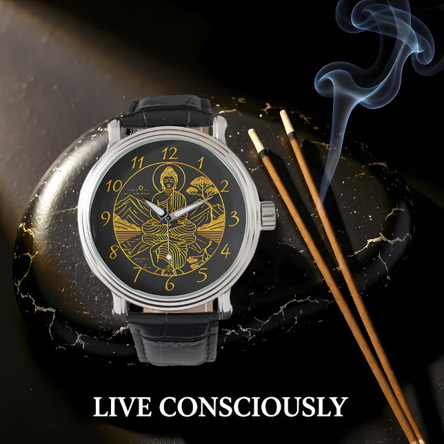 Reloj De Pulsera Figura de Buda Serene reflexionando sobre las agua (Subido por el creador)
