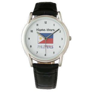 Reloj De Pulsera Filipinas y Bandera Filipina Personalizadas