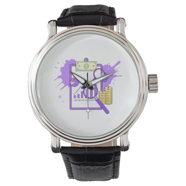 Reloj De Pulsera Financial Analysis Report Money Magnifying Glass (Anverso)