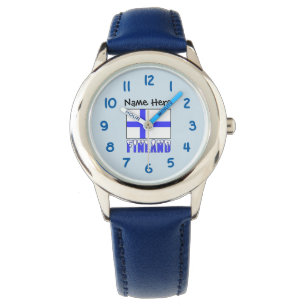 Reloj De Pulsera Finlandia y Bandera Finlandesa Personalizadas 