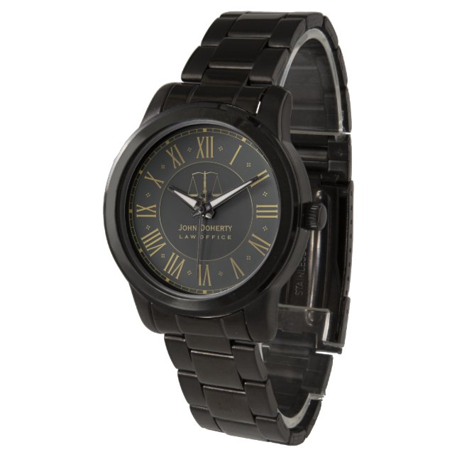 Reloj De Pulsera FISCAL DE DERECHO | Golden Black Personalizable (Angular)