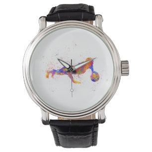 Reloj De Pulsera Fitness ginmasta en acuarela