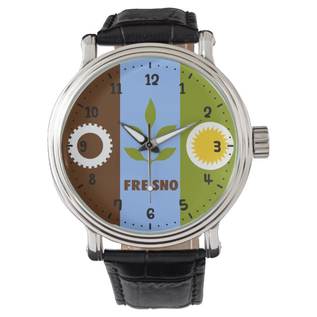 Reloj De Pulsera Flag of city of Fresno, California (Anverso)
