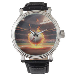 Reloj De Pulsera Flamante Béisbol En El Estadio