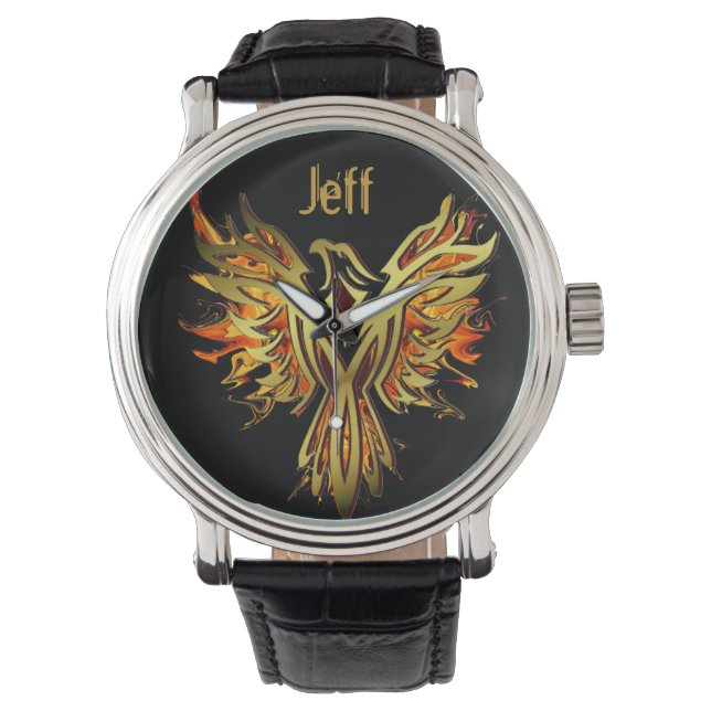 Reloj De Pulsera Flamante Phoenix Personalizado (Anverso)