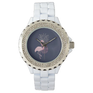 Reloj De Pulsera Flamenco Rosa Adorable , Piña