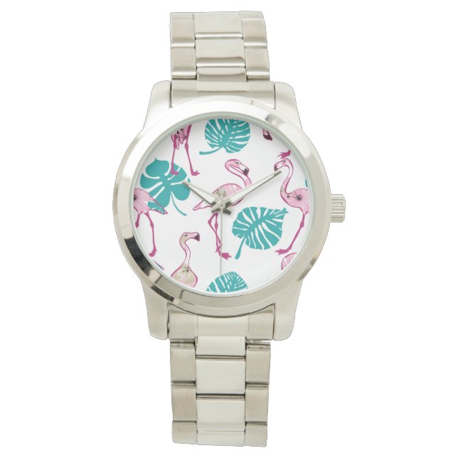 Reloj De Pulsera Flamencos rosados (Anverso)