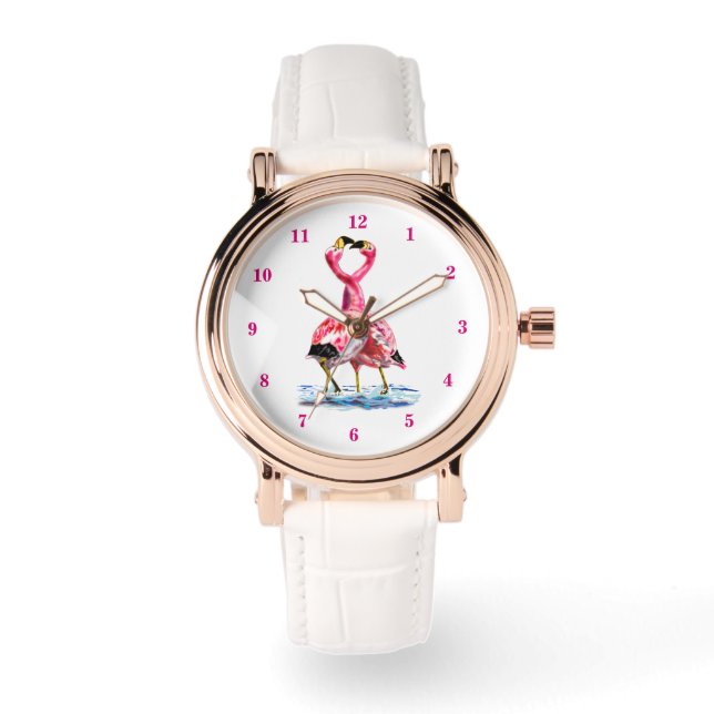 Reloj De Pulsera Flamencos Tango Vigilan Flamenco Rosa Bailar (Anverso)