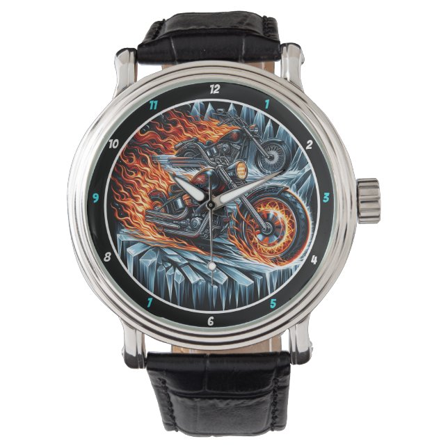 Reloj De Pulsera Flaming Motorcycles, Ice Shard Watch. (Anverso)