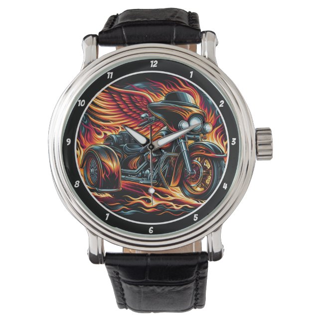 Reloj De Pulsera Flaming Trike, Dynamic Watch Face. (Anverso)
