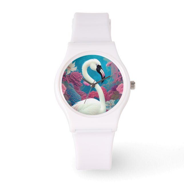 Reloj De Pulsera Flamingo blanco majestuoso (Anverso)