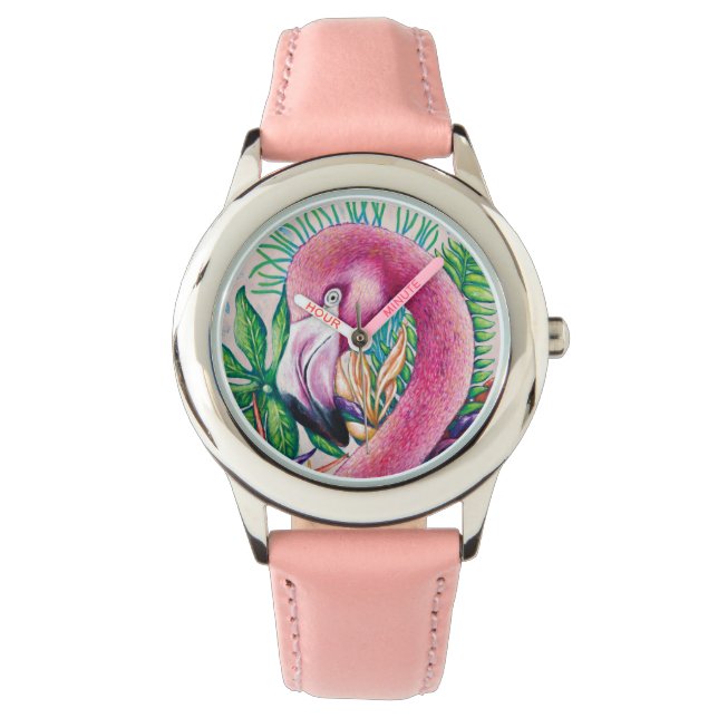 Reloj De Pulsera Flamingo Cute Kids Chica Bird eWatch (Anverso)