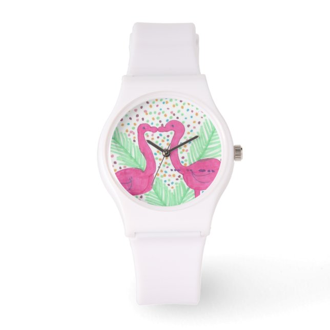 Reloj De Pulsera Flamingo Fun Print Writing Watch (Anverso)
