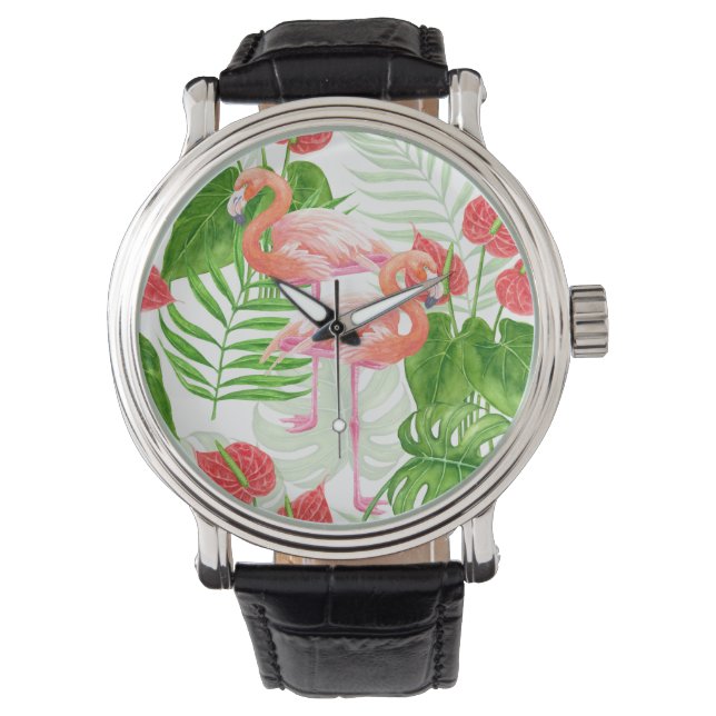 Reloj De Pulsera Flamingo garden (Anverso)