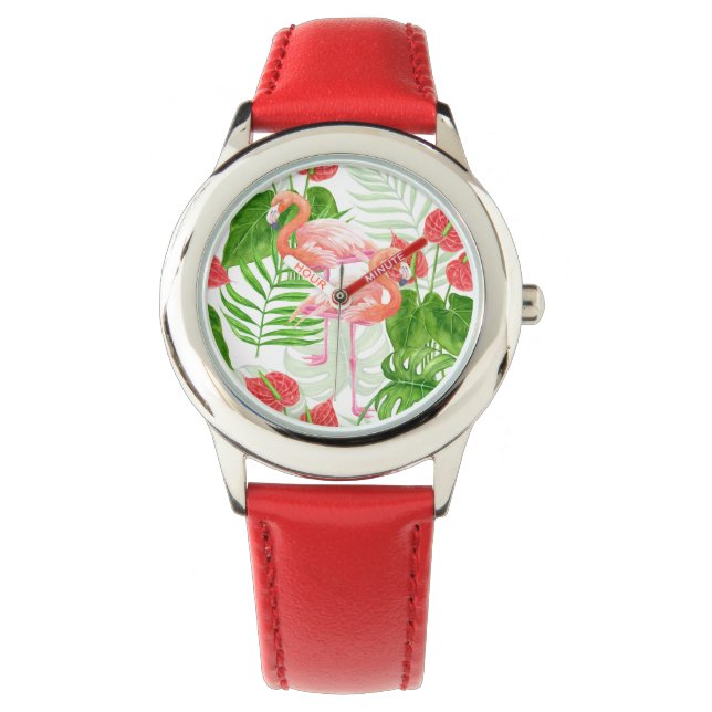 Reloj De Pulsera Flamingo garden (Anverso)