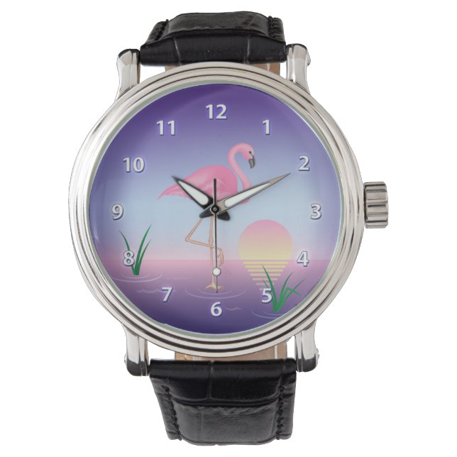 Reloj De Pulsera Flamingo rosa (Anverso)