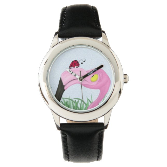 Reloj De Pulsera Flamingo rosa bonito (Anverso)