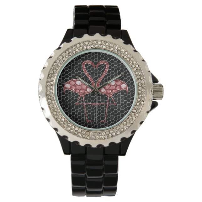 Reloj De Pulsera Flamingo rosa tropical (Anverso)