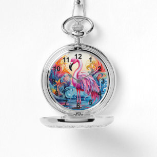 Reloj De Pulsera Flamingo rosa tropical colorido Mujeres elegantes