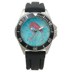Reloj De Pulsera Flamingo rosa vintage