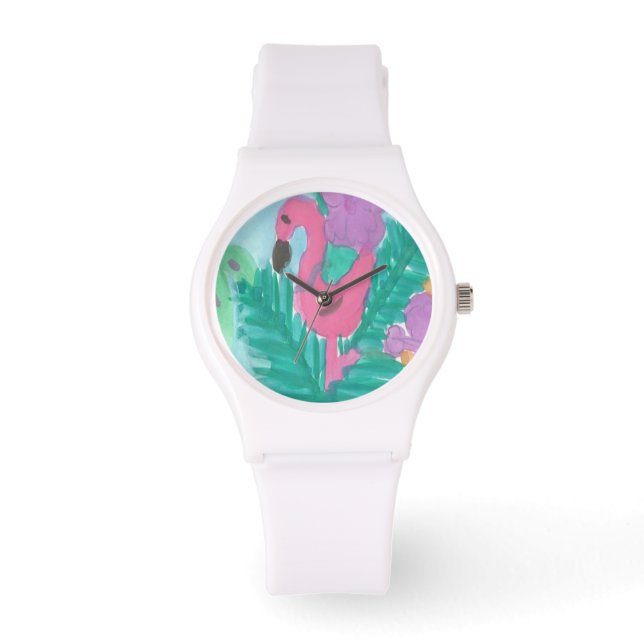 Reloj De Pulsera Flamingo Tropical Jungle Watch (Anverso)