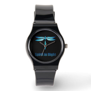 Reloj De Pulsera Flauta azul en el Ilustracion de vuelo