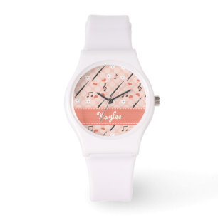 Reloj De Pulsera Flauta rosada personalizada