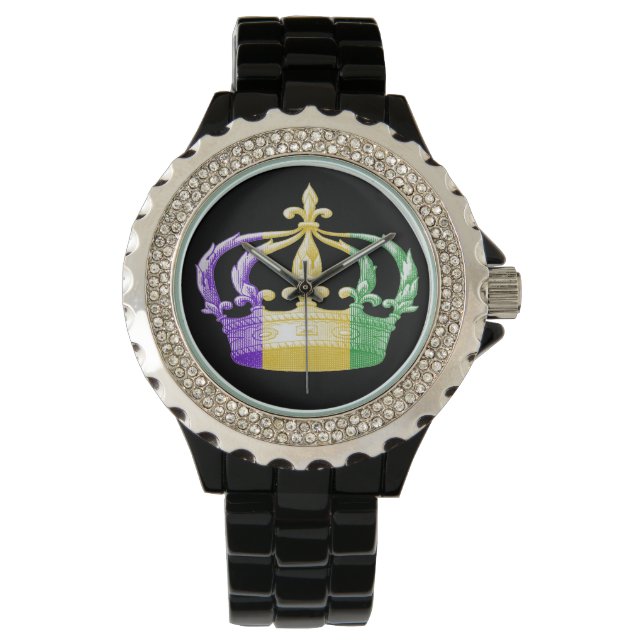 Reloj De Pulsera Fleur de Lis Mardi Gras Watch (Anverso)