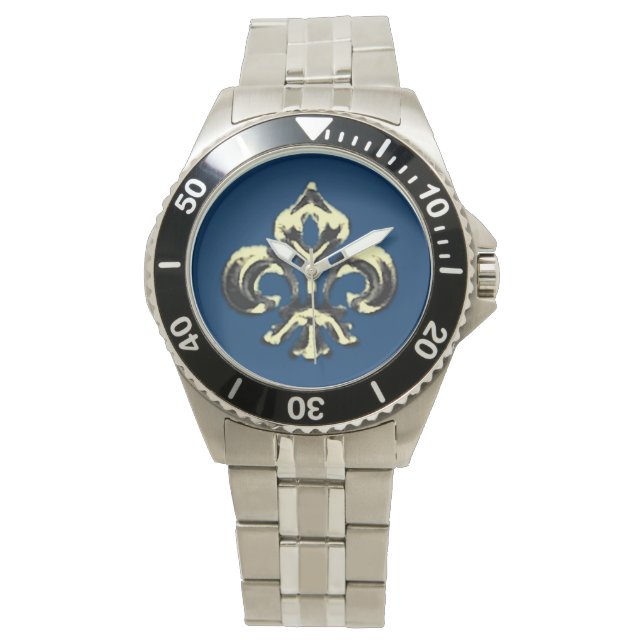 Reloj De Pulsera Fleur de lis metálico (Oro) (Anverso)