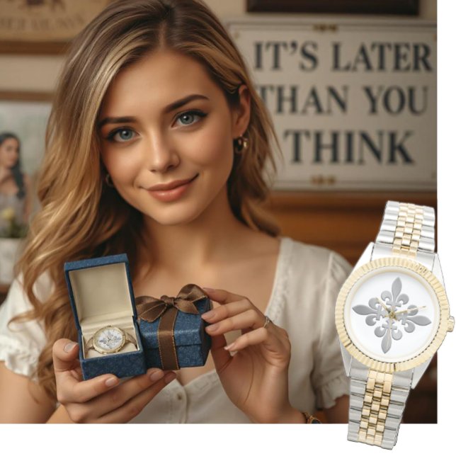 Reloj De Pulsera Fleur de Lis Silver Vintage (Subido por el creador)