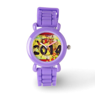 Reloj De Pulsera Flor 2014 Deporte Paz Amor Fiesta Destino Digital