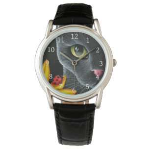 Reloj De Pulsera Flor amarilla Black Cat 510