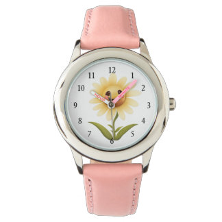 Reloj De Pulsera Flor Amarilla Feliz