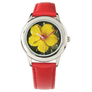 Reloj De Pulsera Flor amarilla hibiscus