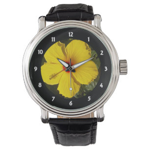 Reloj De Pulsera Flor amarilla hibiscus