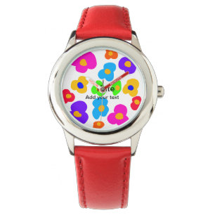 Reloj De Pulsera Flor arcoiris orgullo amor añadir nombre texto lqb